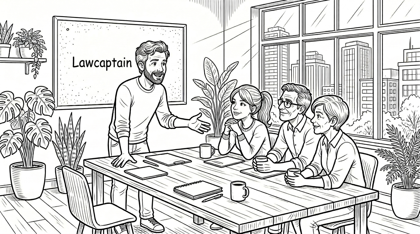 The Lawcaptain team collaborating in our Perth office