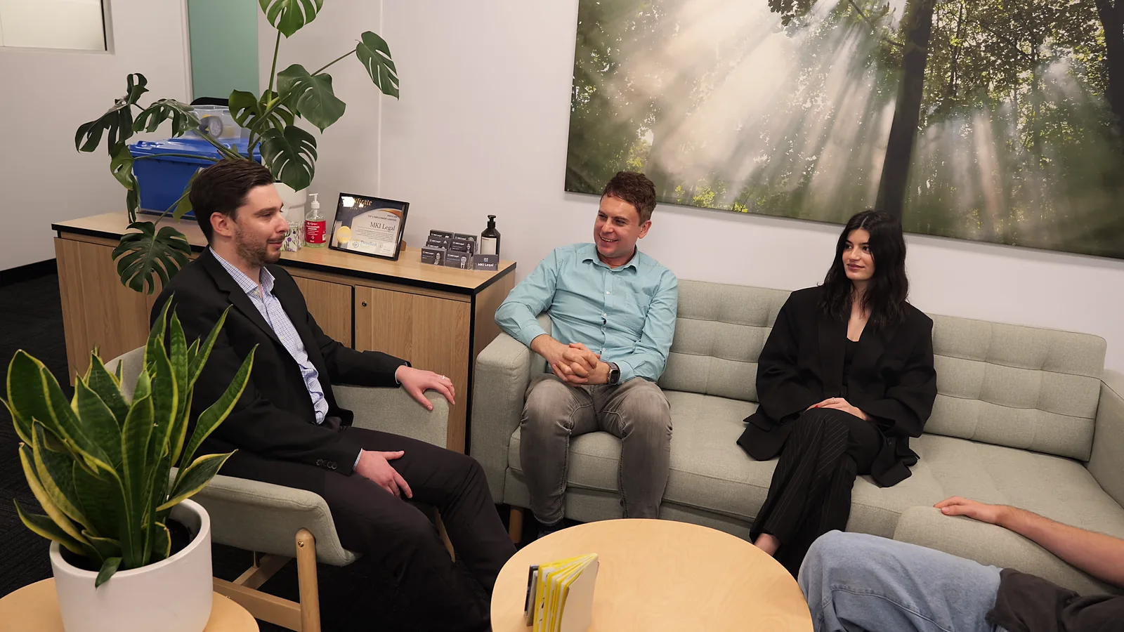 Angelo Rechichi and Johanna Riggio, family lawyers, with co-founder Nick Marouchak in the Lawcaptain office